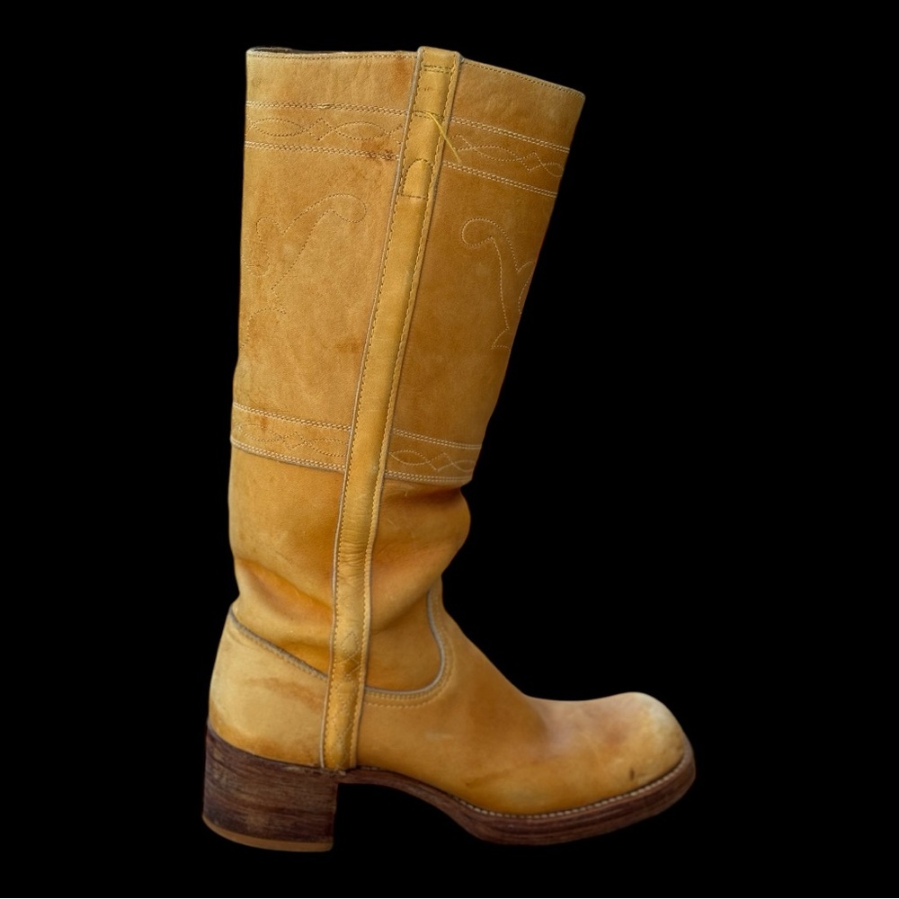 Authentic Vintage 1970’s Frye Black Label Campus Boot with Deer Head Stitching - Picture 6 of 16